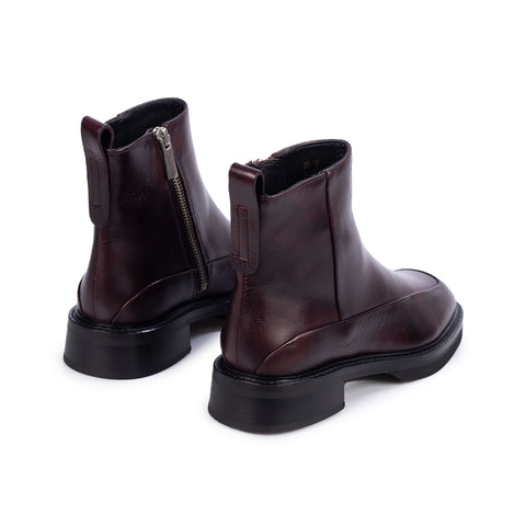 Muswell Zip Ankle Boot - Bordeaux
