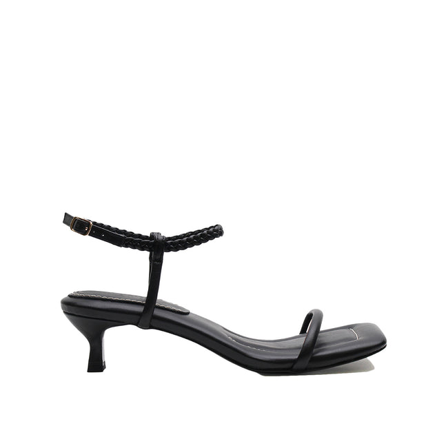 Black leather sales kitten heels