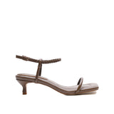 Padded Kitten Heel - Walnut