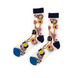 Floral Socks - Blue/Pink