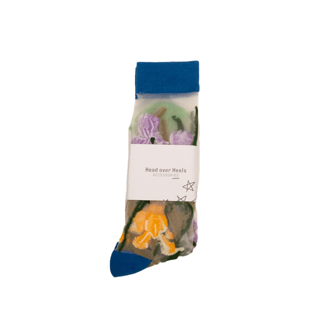 Floral Socks - Yellow/Purple