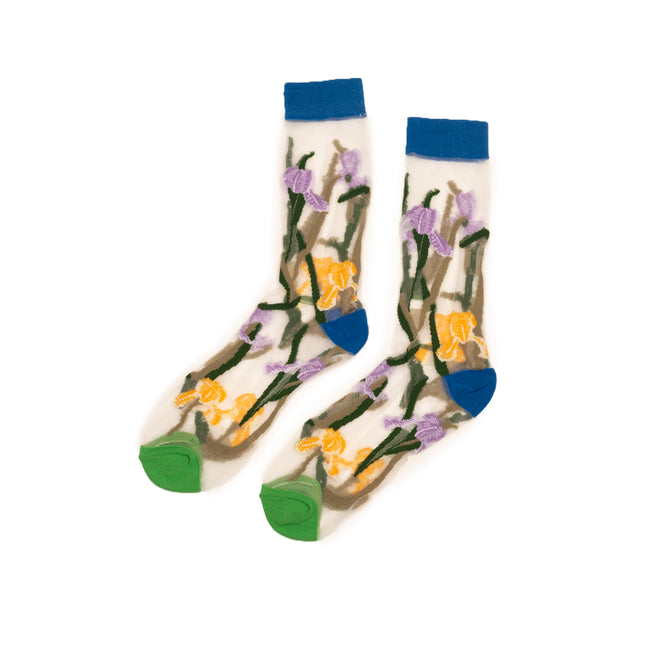 Floral Socks - Yellow/Purple