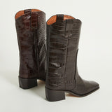 Antwerp Calf Boot - Moka Croc