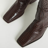 Antwerp Calf Boot - Moka Croc