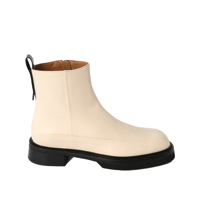 Muswell Zip Ankle Boot - Cream