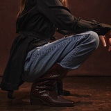 Antwerp Calf Boot - Moka Croc